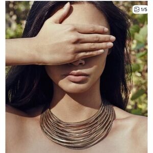 NEW Jenny Bird Silver Multi-Strand Statement Necklace Choker